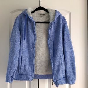 Sherpa lined zip up hoodie